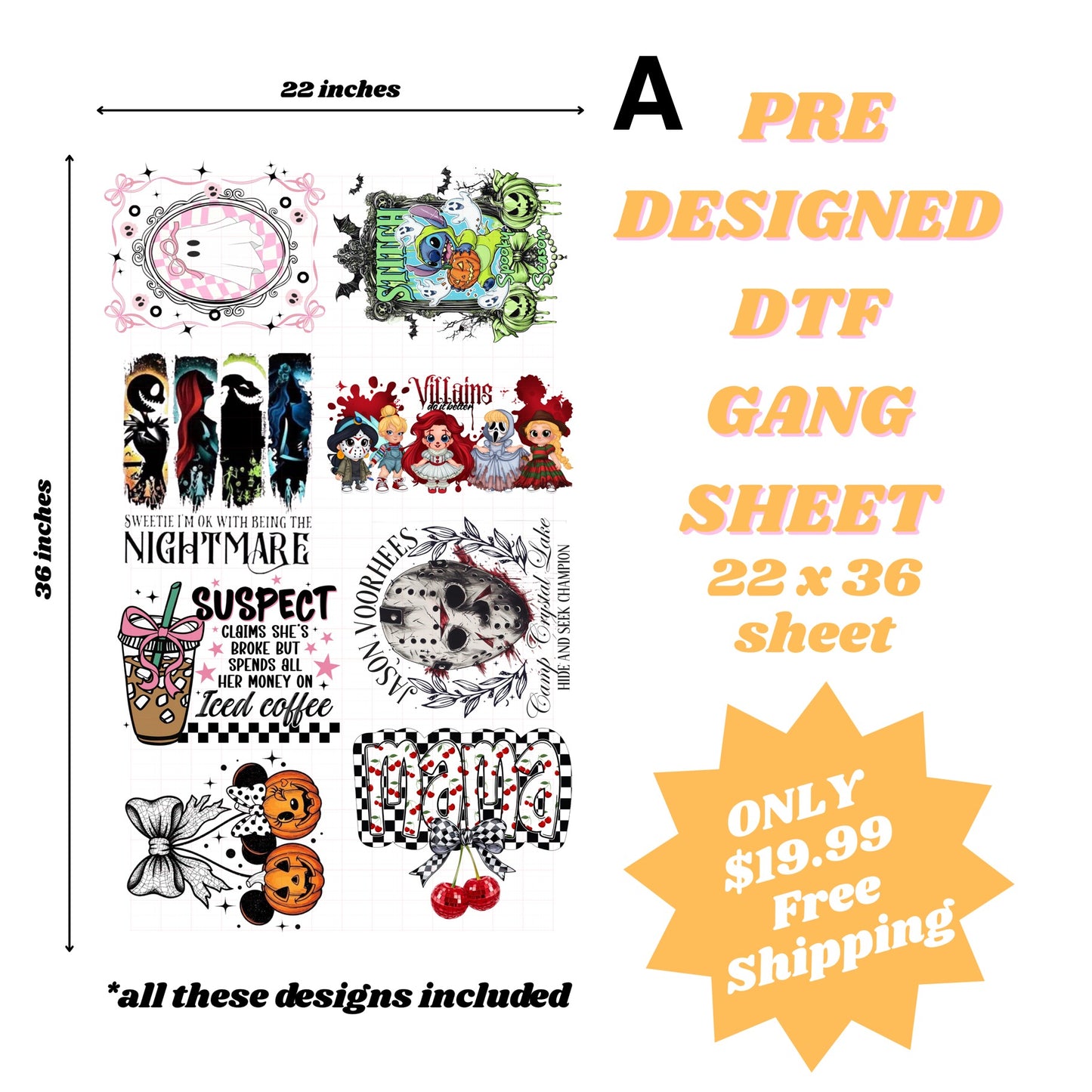 Pre Designed Gang Sheet
