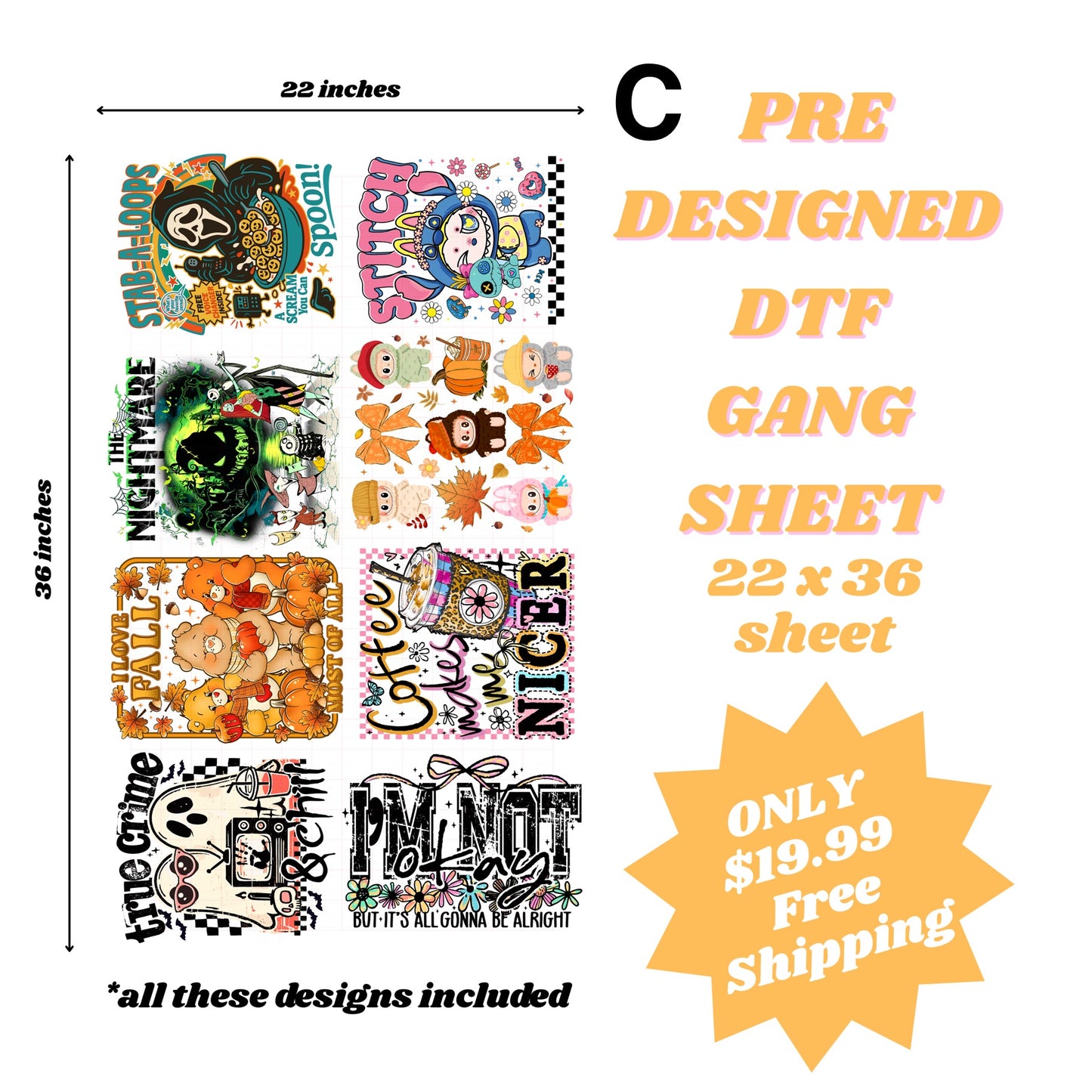 Pre Designed Gang Sheet