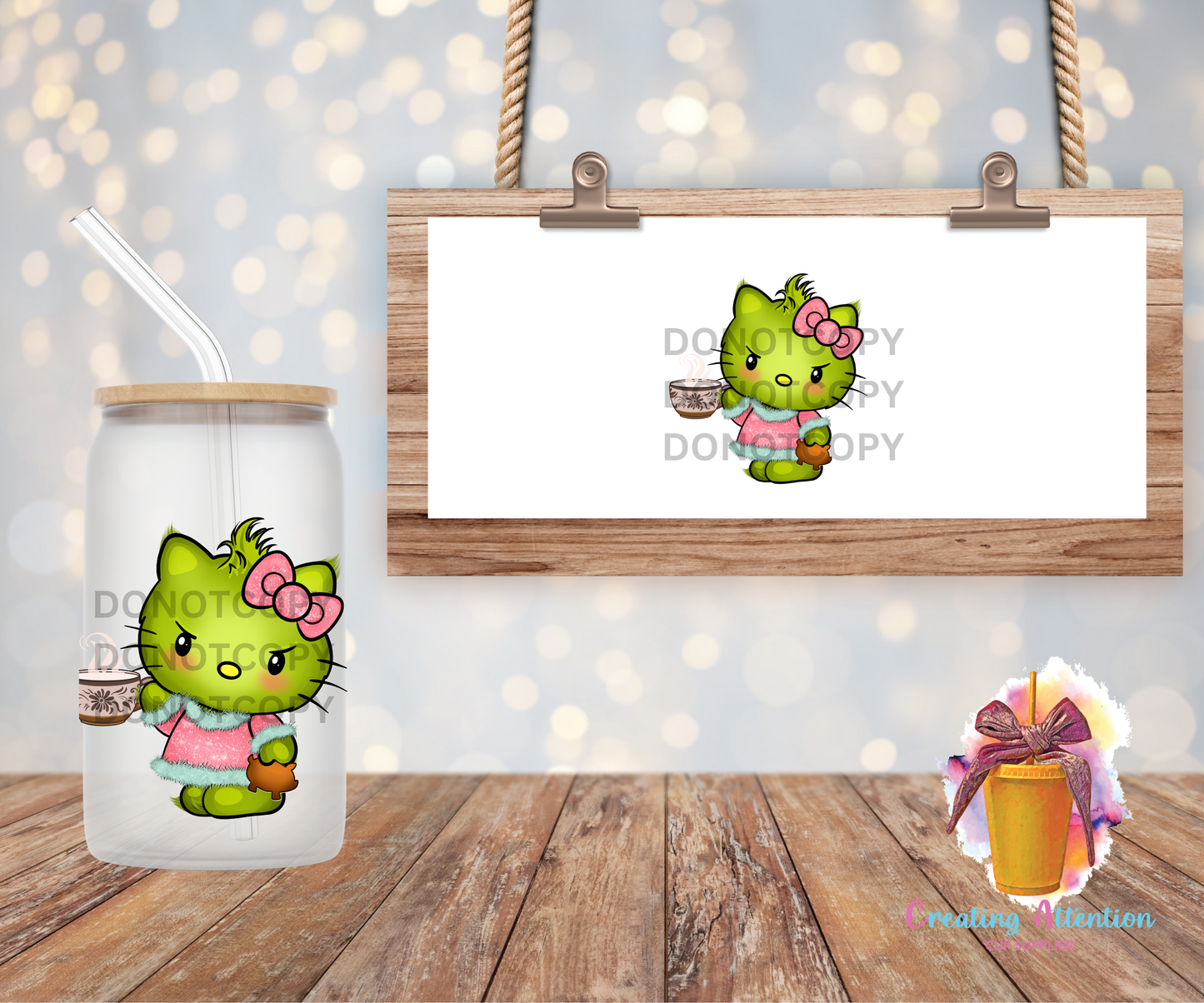 Grinch Kitty Decal