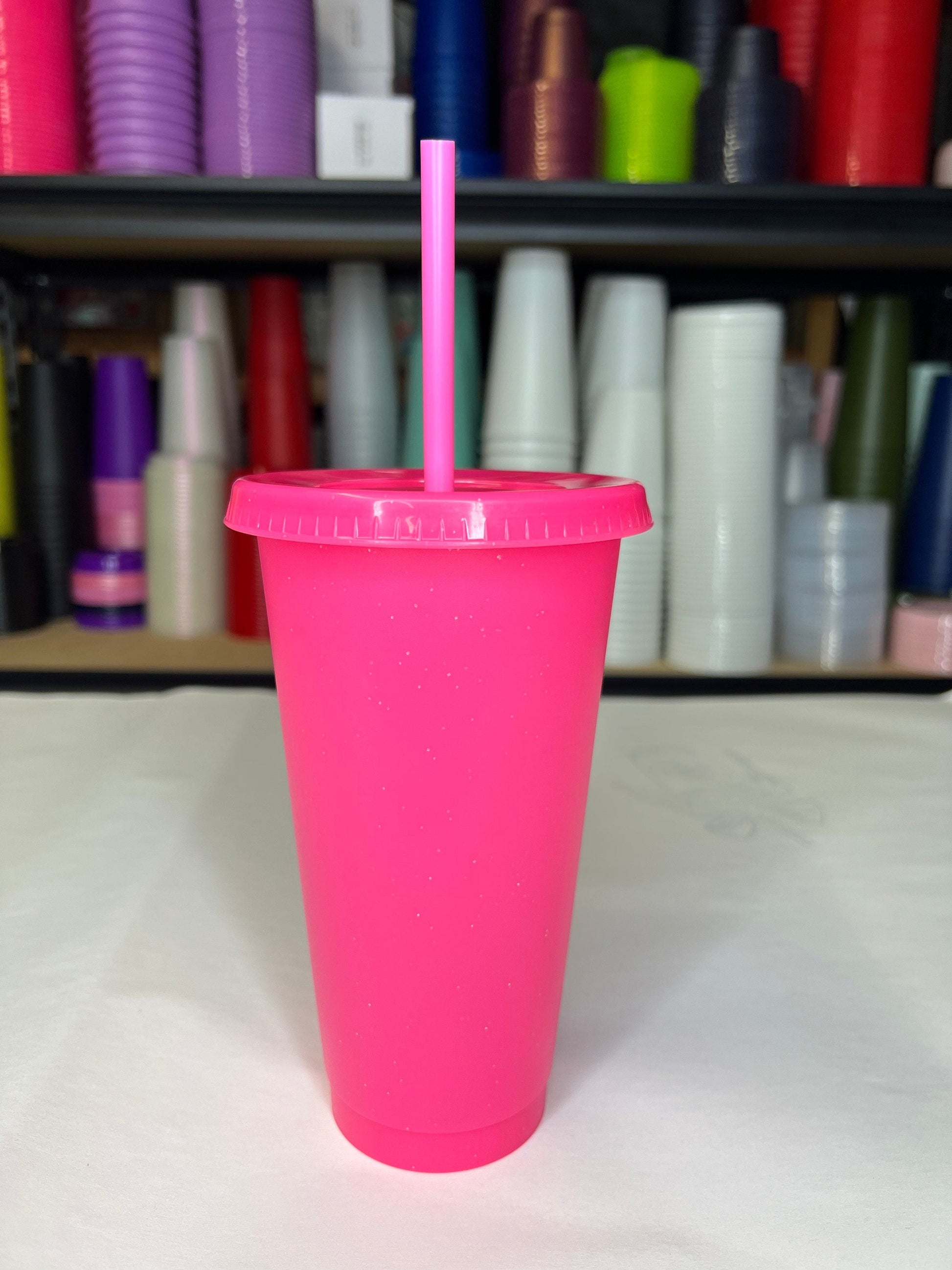 Love Pink Glitter  24oz Cup - Set of 5